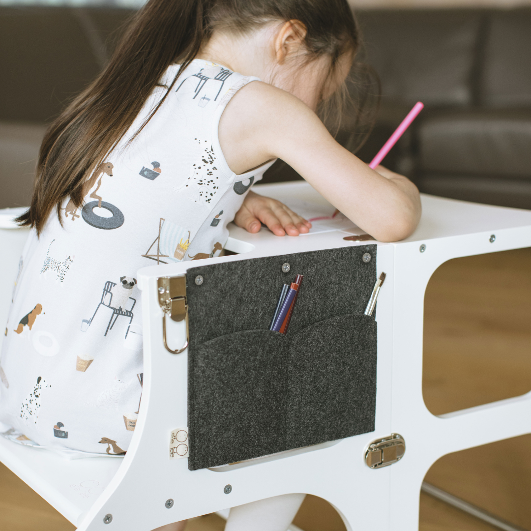 STEP'n'SIT® Fällbar Stegpall/Bord - Vit