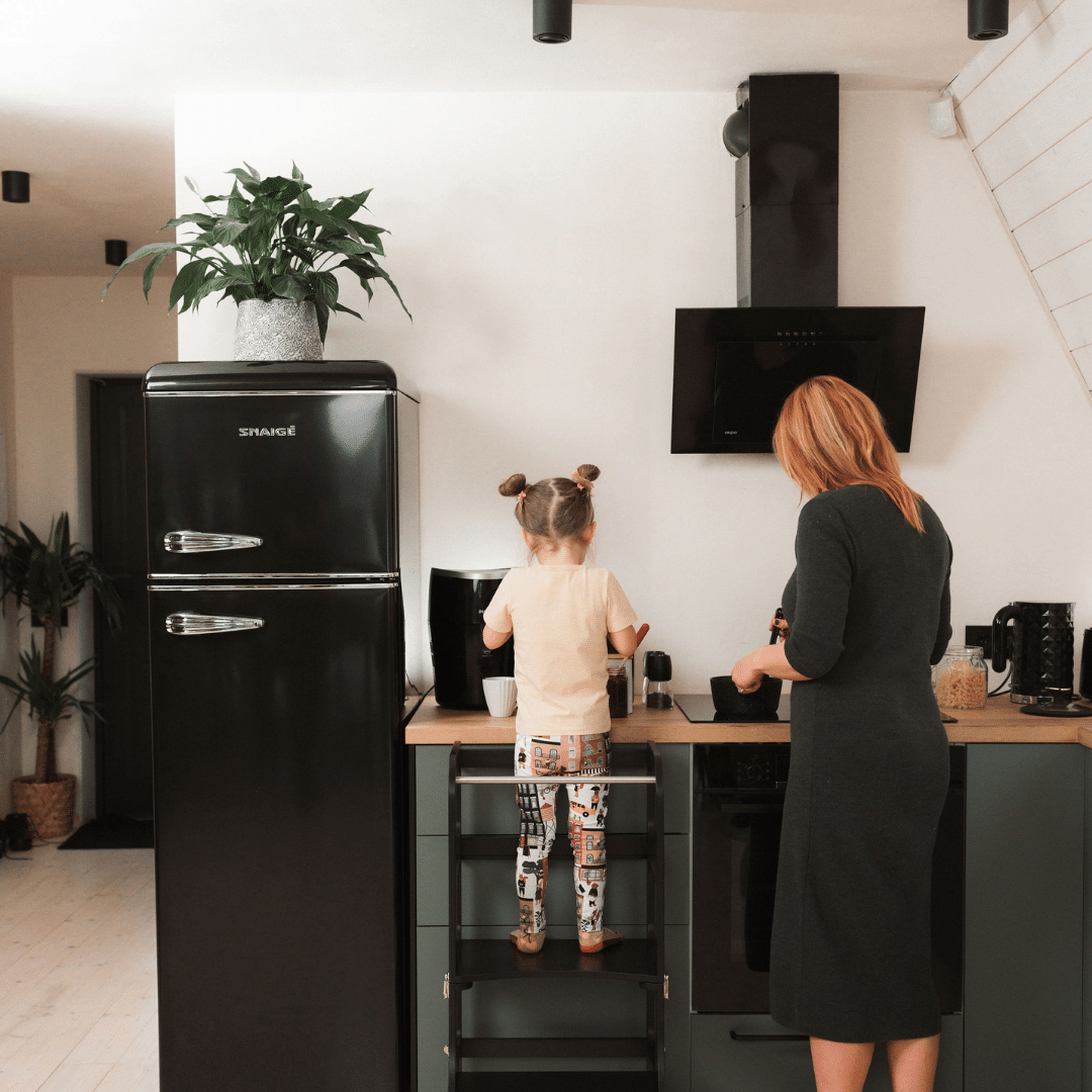 STEP'n'SIT® Fällbar Stegpall/Bord - svart