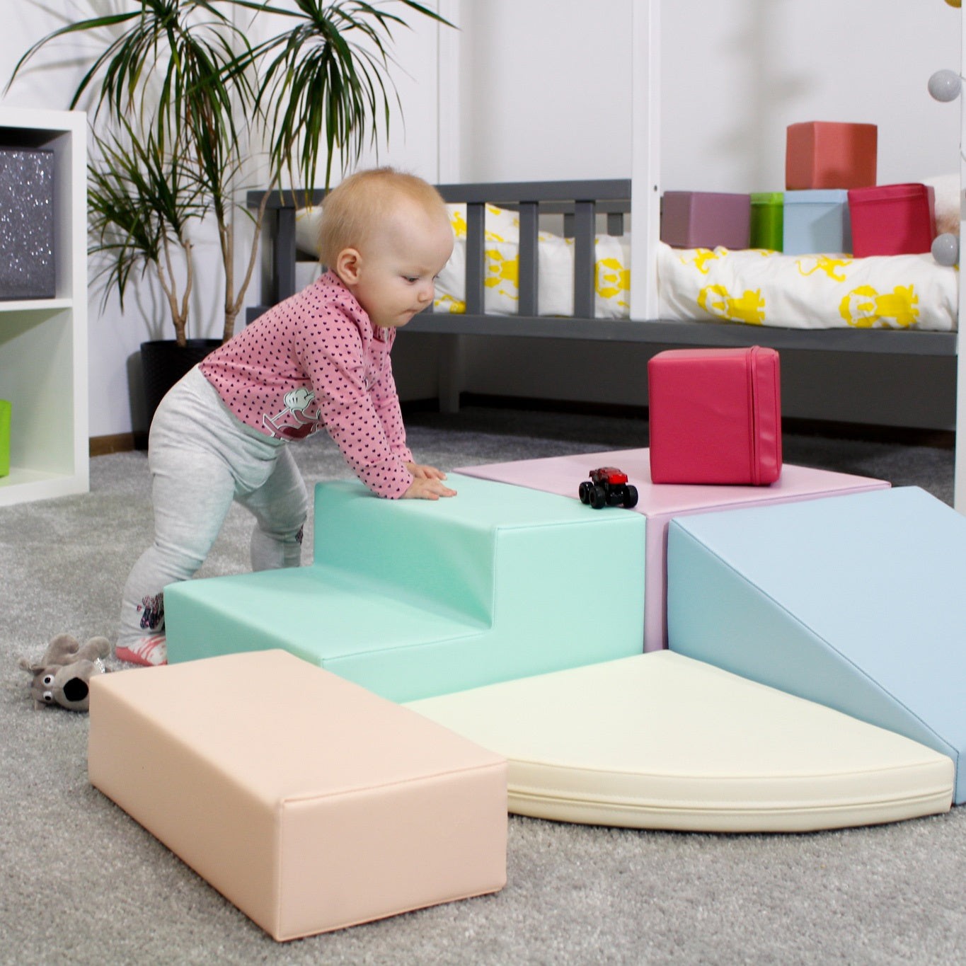 Soft Play 5 Foam Block Set - Ljus Pastell Corner Climber - VentureKids