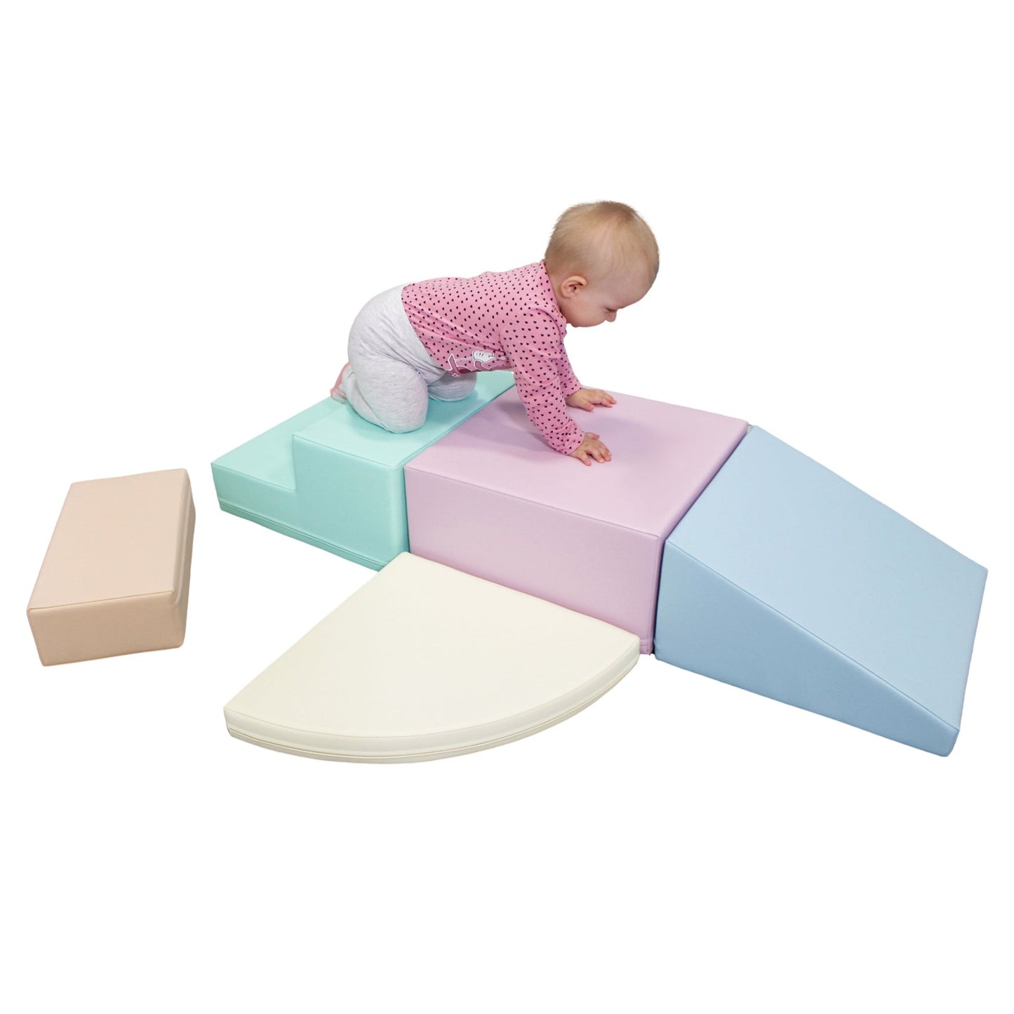 Soft Play 5 Foam Block Set - Ljus Pastell Corner Climber - VentureKids