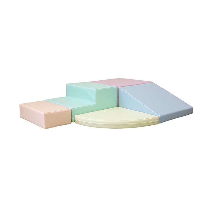Soft Play 5 Foam Block Set - Ljus Pastell Corner Climber - VentureKids