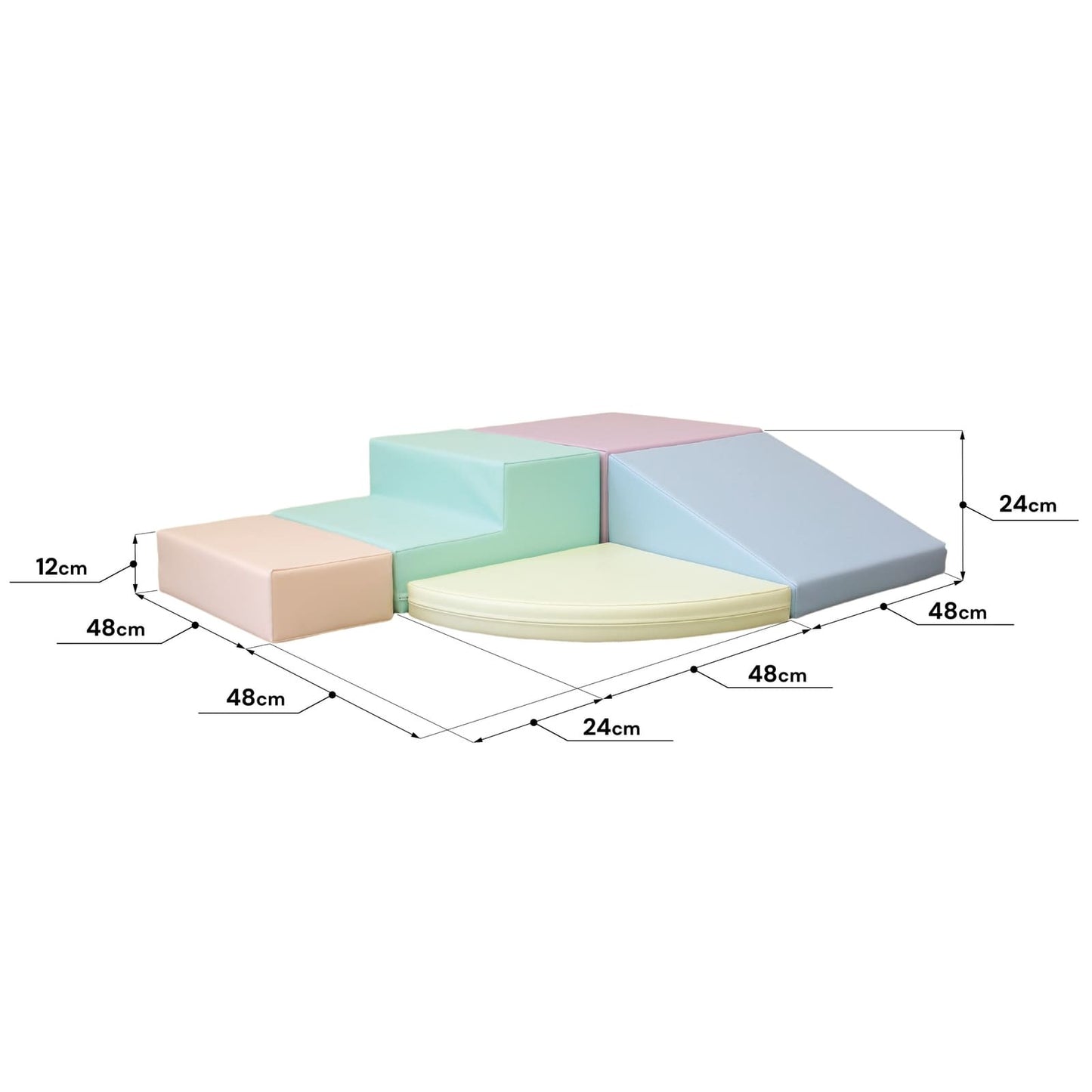 Soft Play 5 Foam Block Set - Ljus Pastell Corner Climber - VentureKids