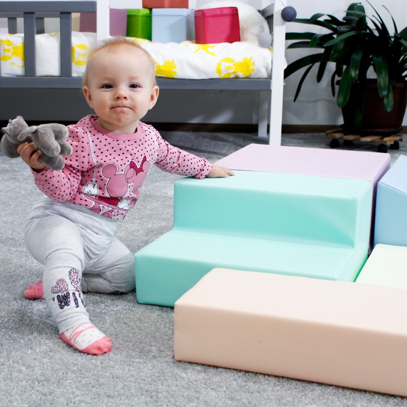 Soft Play 5 Foam Block Set - Ljus Pastell Corner Climber - VentureKids