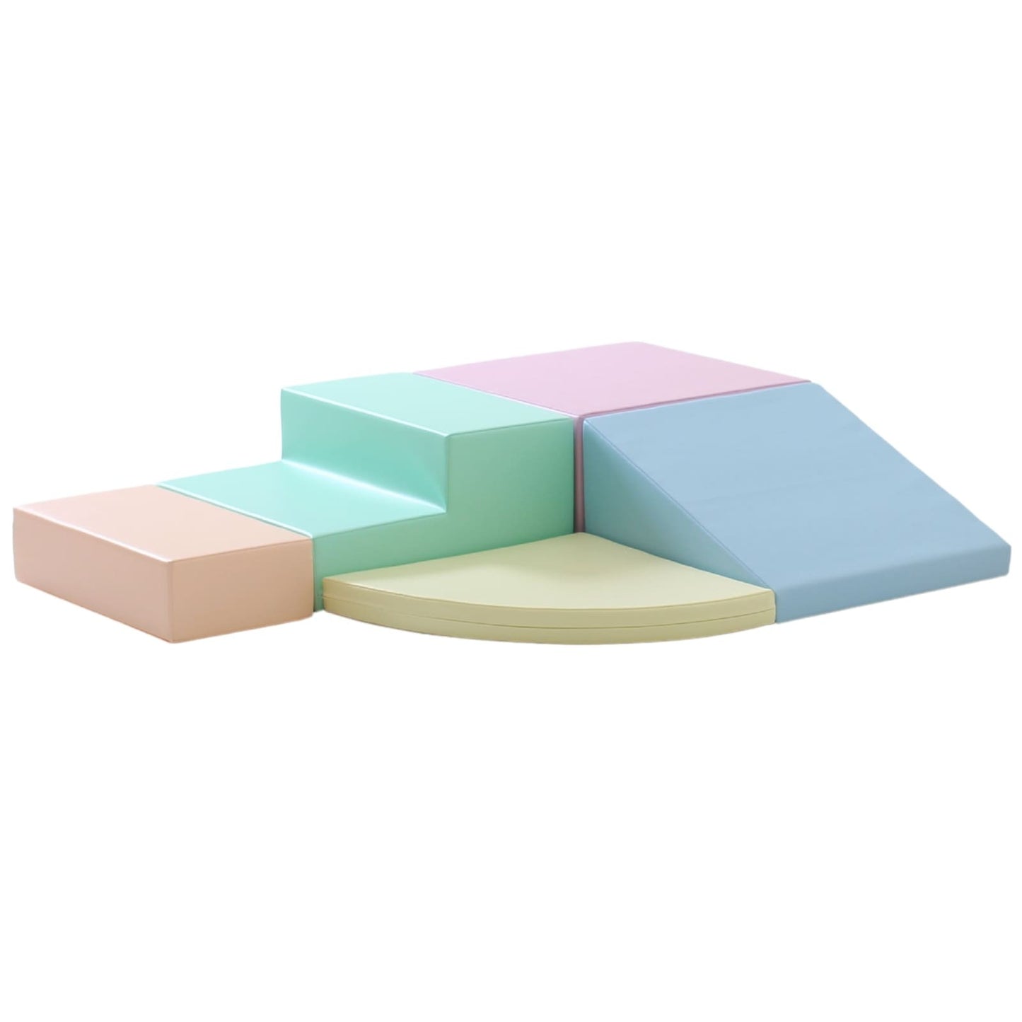 Soft Play 5 Foam Block Set - Ljus Pastell Corner Climber - VentureKids