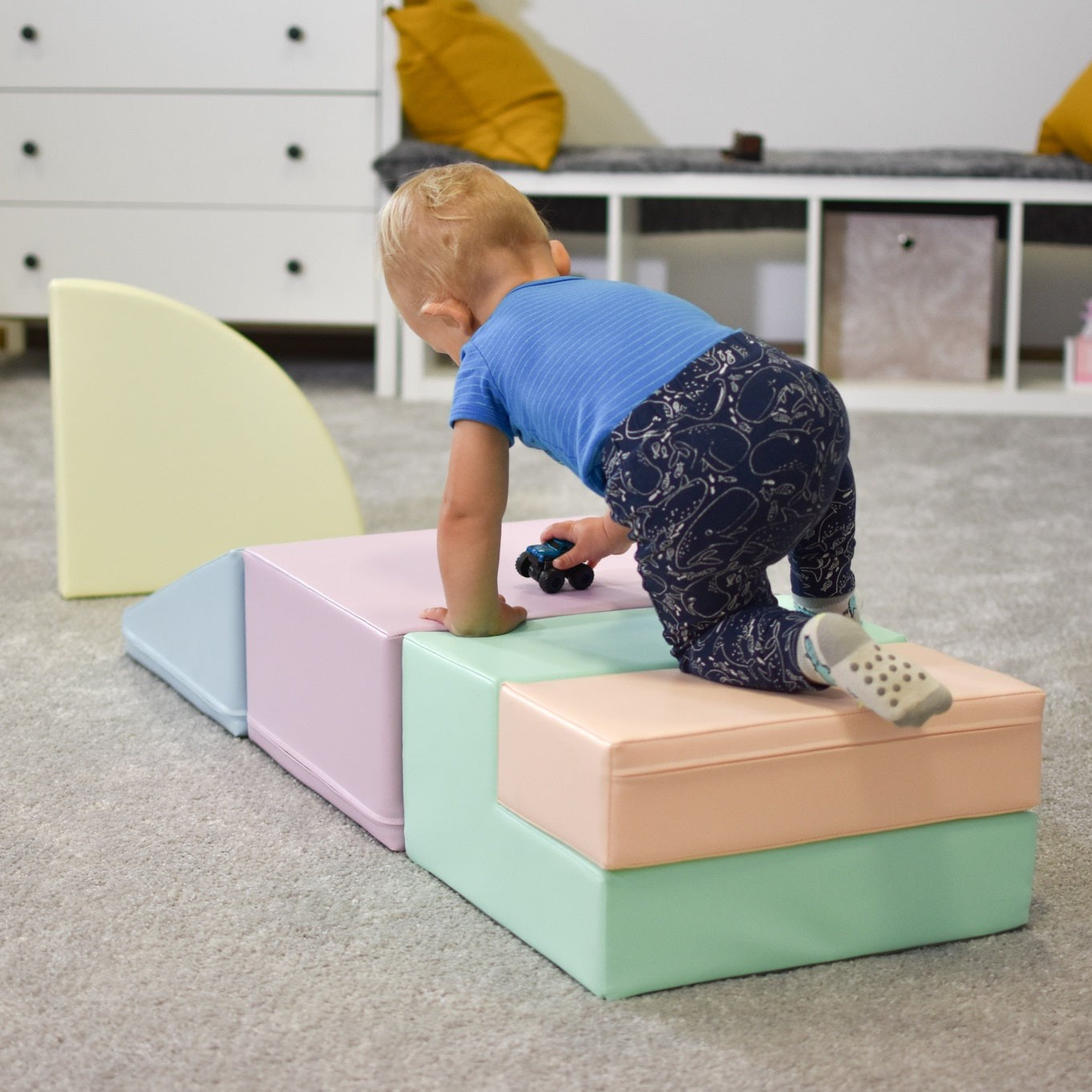Soft Play 5 Foam Block Set - Ljus Pastell Corner Climber - VentureKids