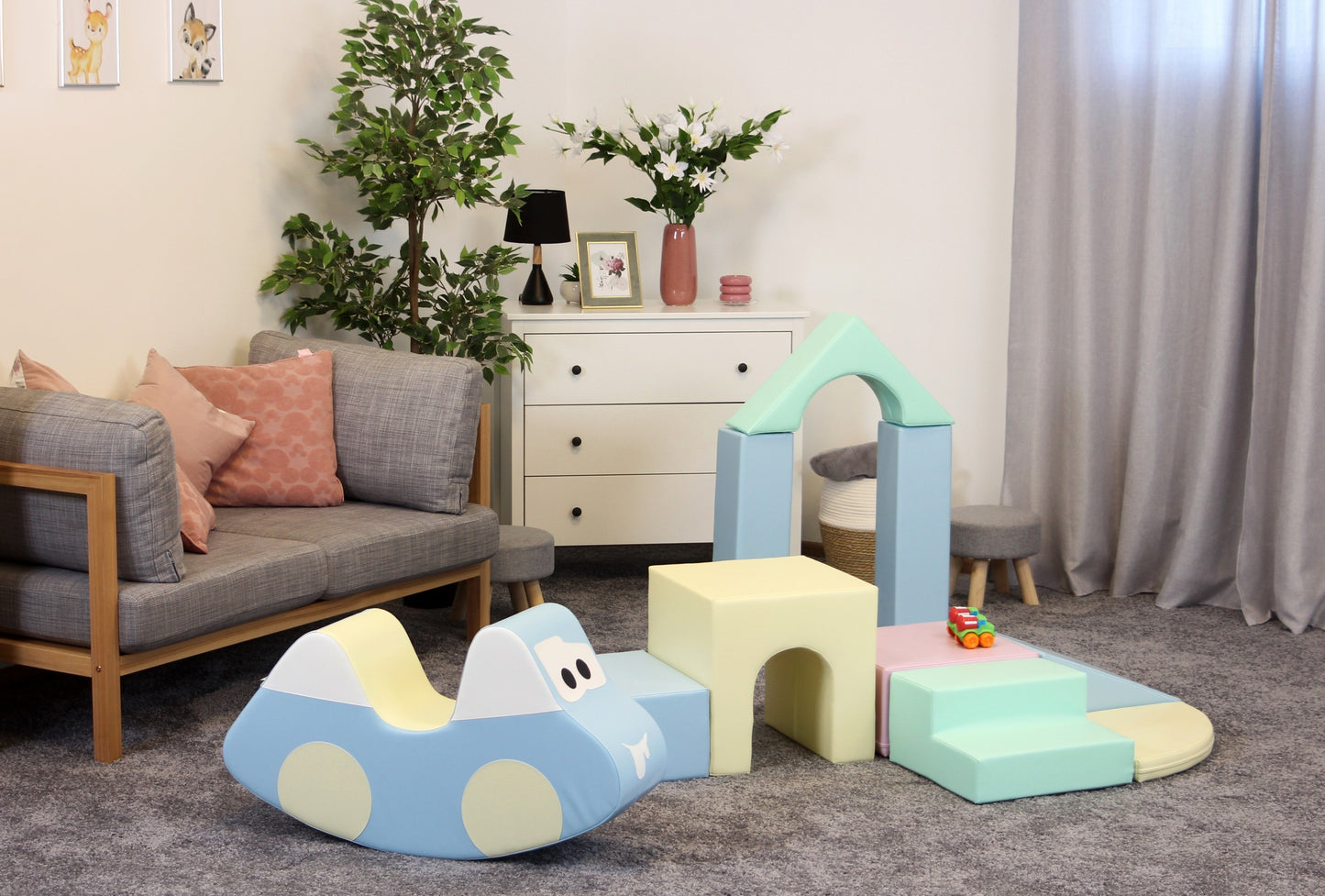 Soft Play Adventurer 10 stycken Mjuka Byggklossar - Pastellfärgade - VentureKids