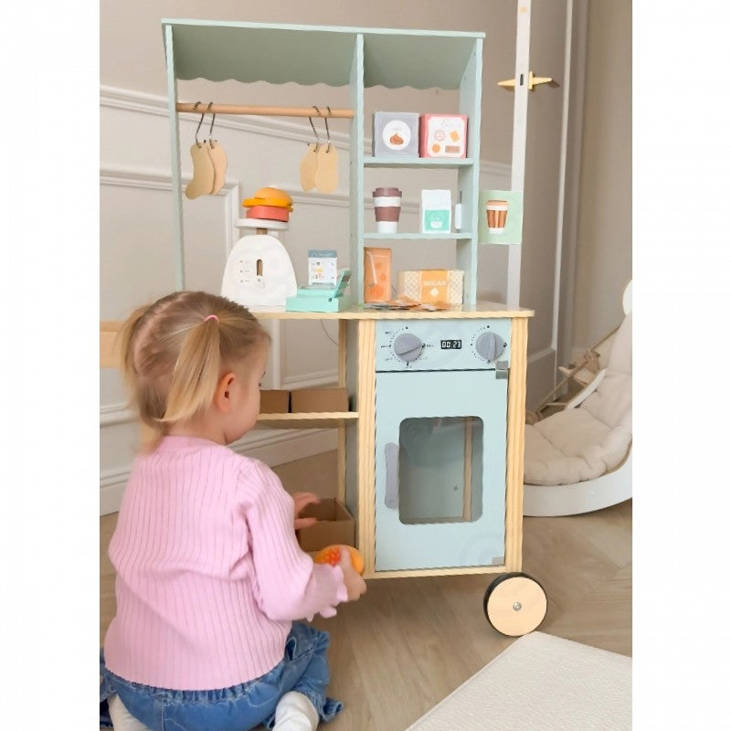 Stor multifunktionell Food Truck i trä, 73 delar - VentureKids