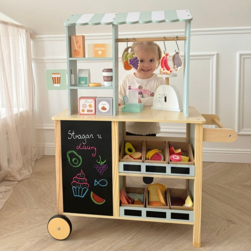 Stor multifunktionell Food Truck i trä, 73 delar - VentureKids