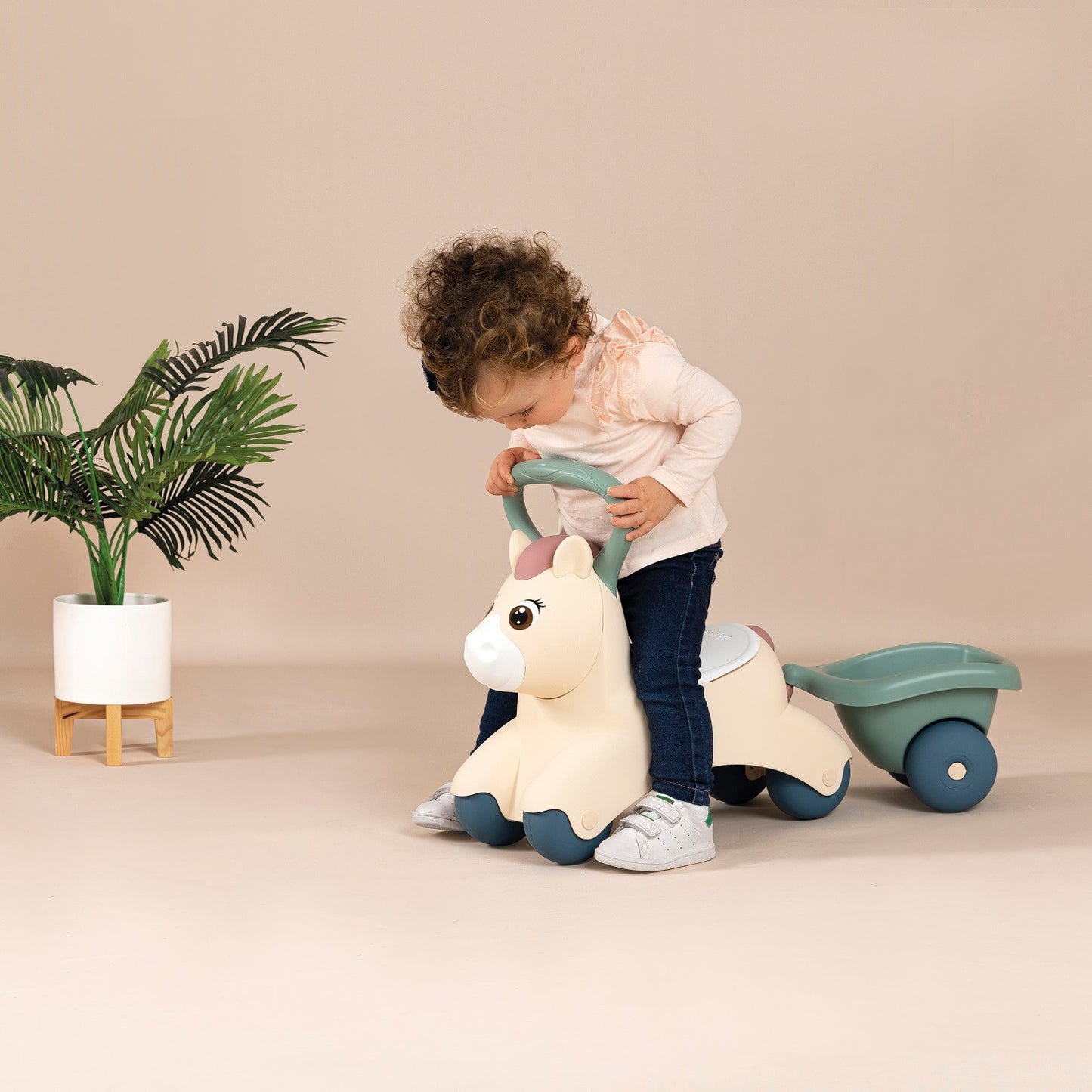 Little Smoby Lära-Gå-Bil med släpvagn Baby Pony - VentureKids