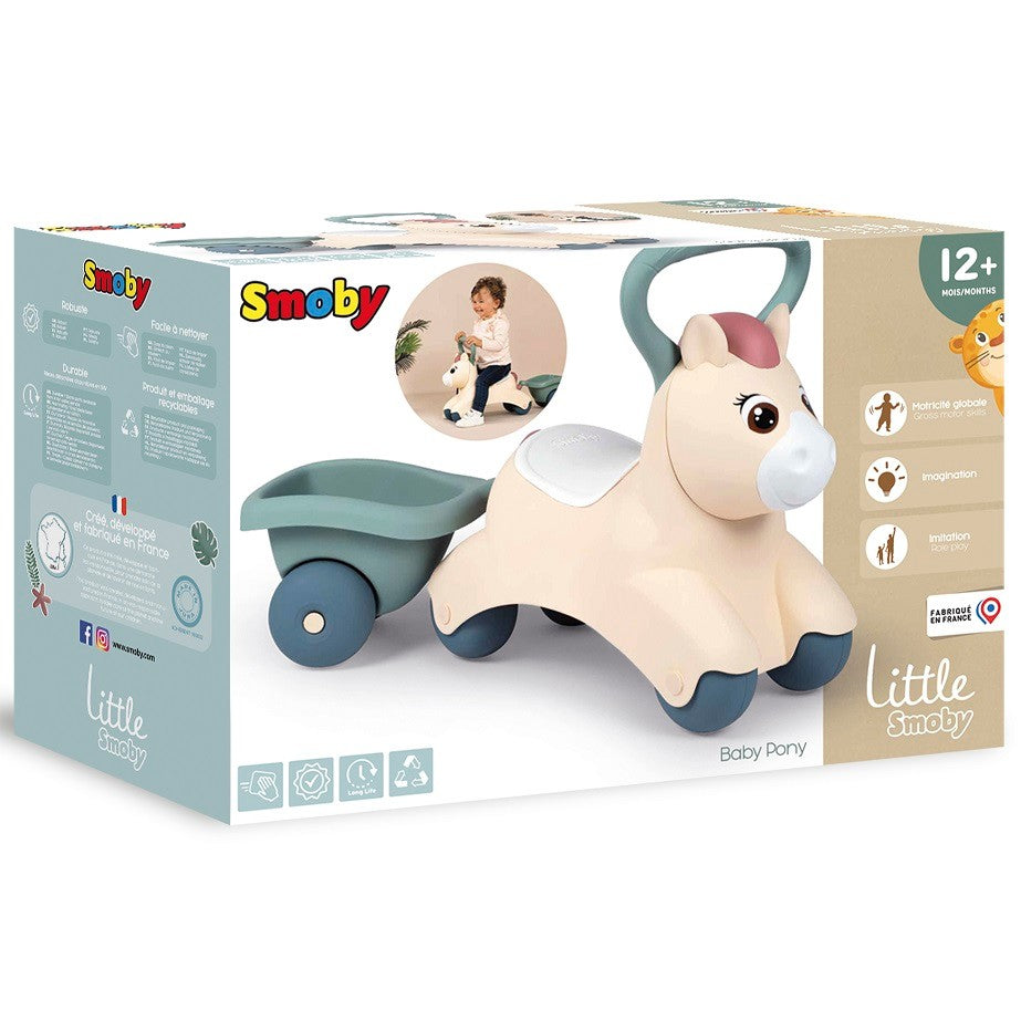 Little Smoby Lära-Gå-Bil med släpvagn Baby Pony - VentureKids