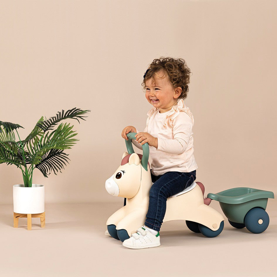 Little Smoby Lära-Gå-Bil med släpvagn Baby Pony - VentureKids