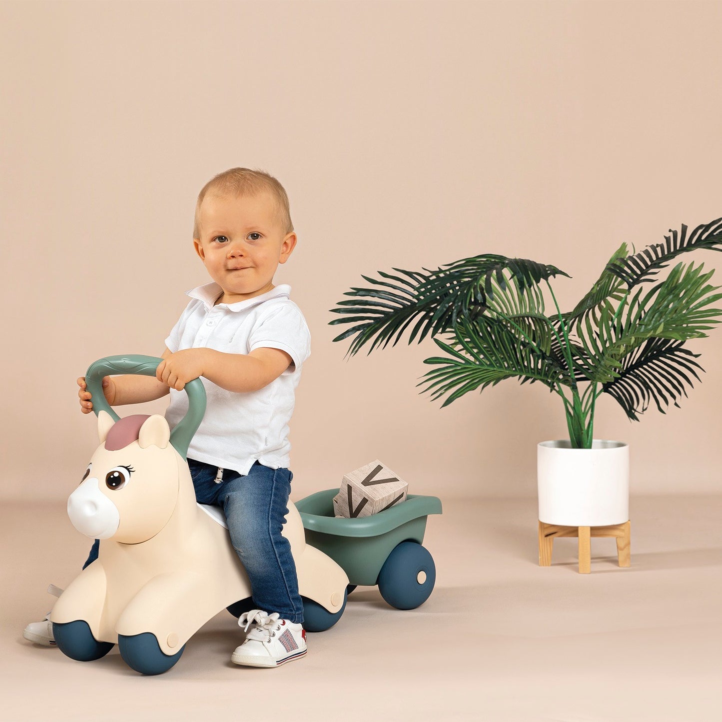 Little Smoby Lära-Gå-Bil med släpvagn Baby Pony - VentureKids