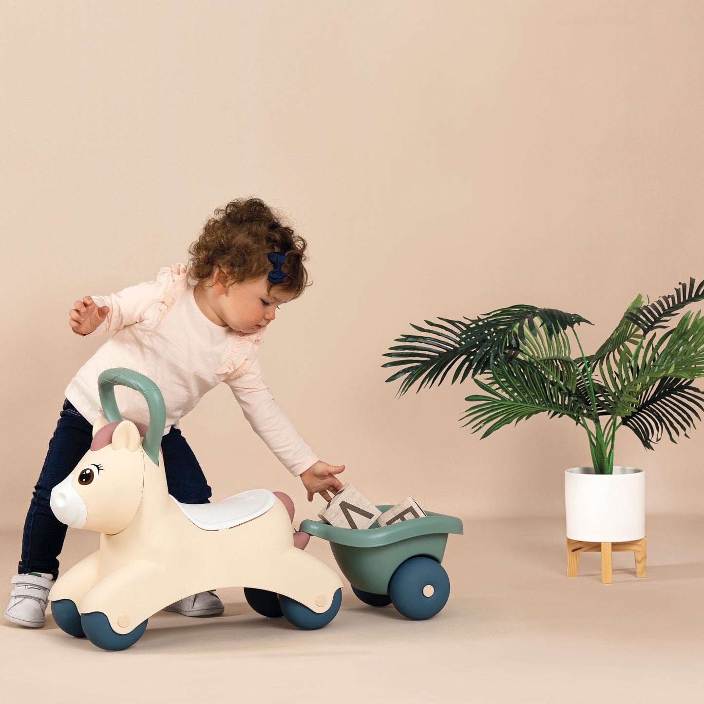 Little Smoby Lära-Gå-Bil med släpvagn Baby Pony - VentureKids