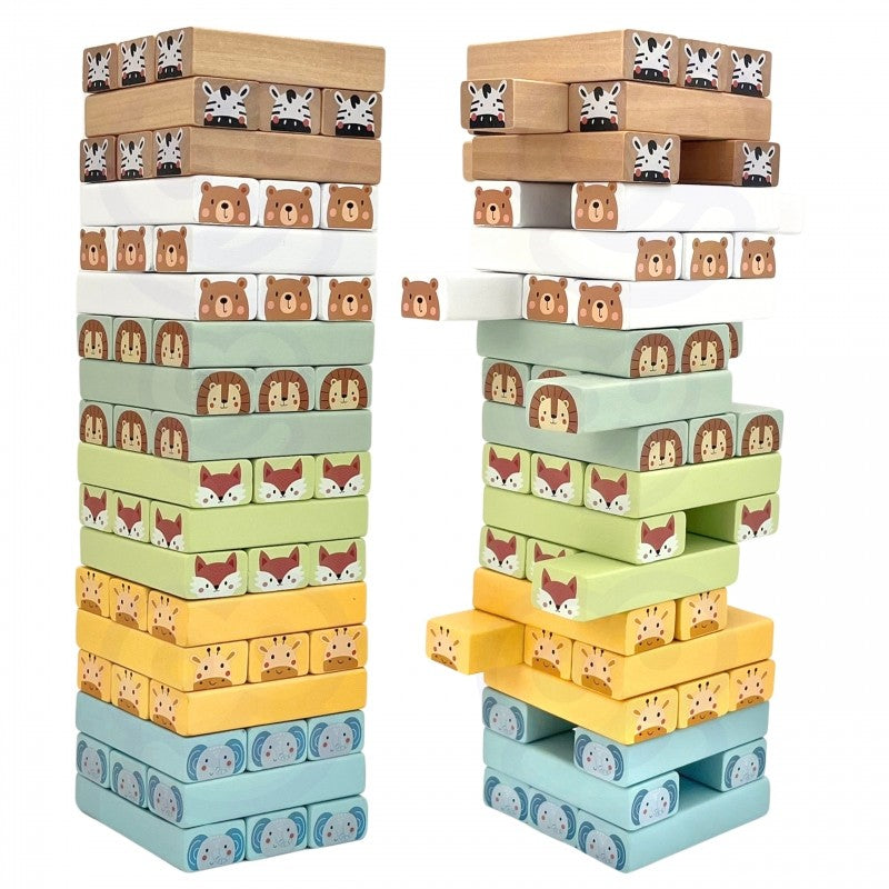Shaky Tower skicklighetsspel med djur - VentureKids