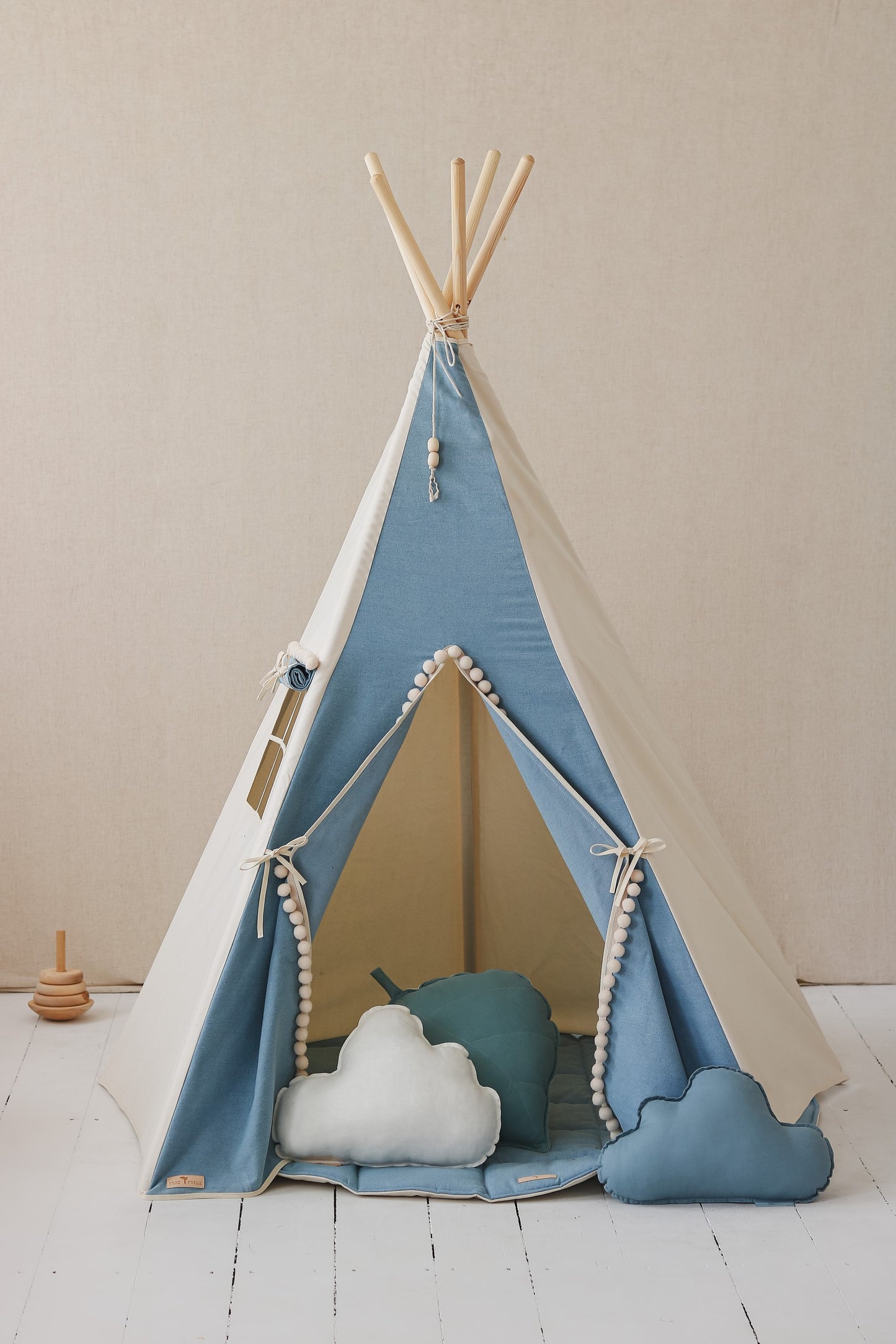 Tipi-tält - Jeans med pompoms - VentureKids