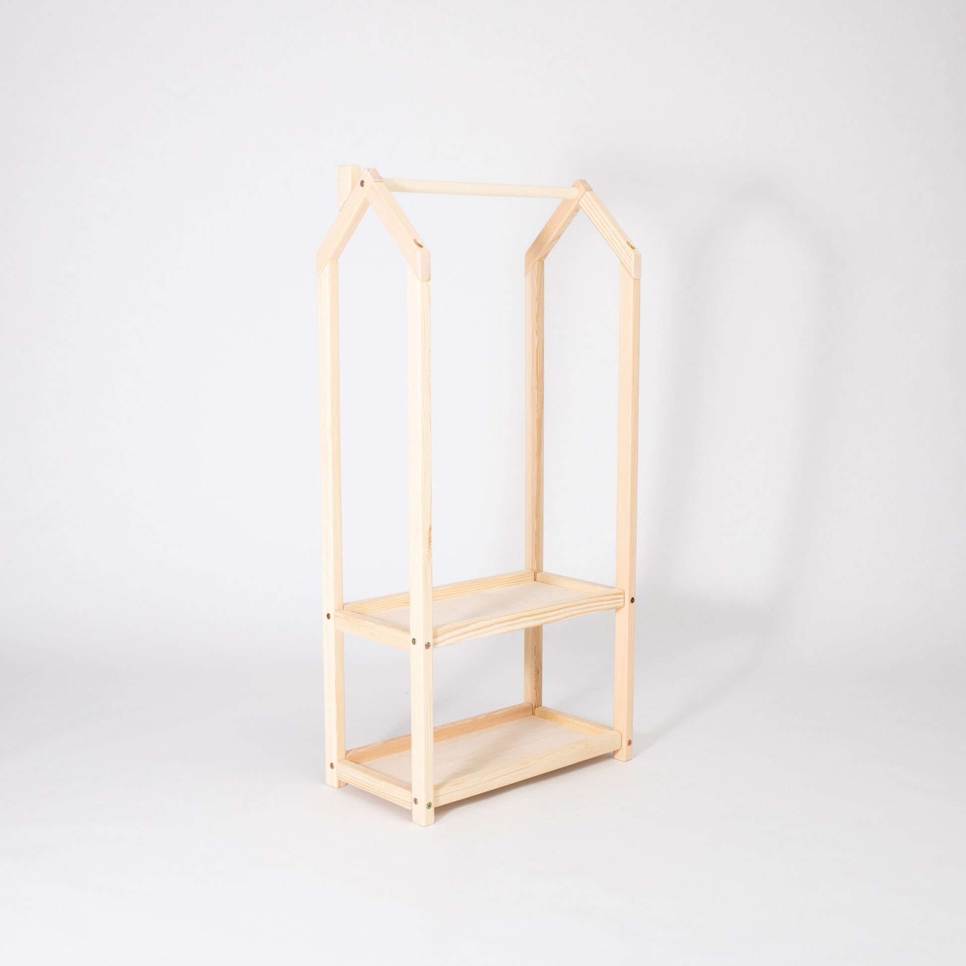 House Shaped Clothing Rack with Storage - VentureKids