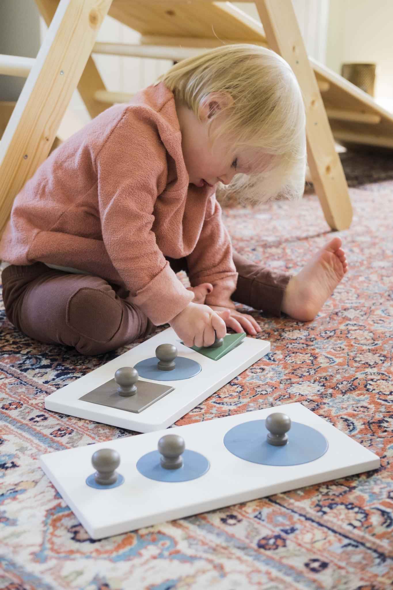 Montessori pussel av trä - Cirklar i olika storlekar