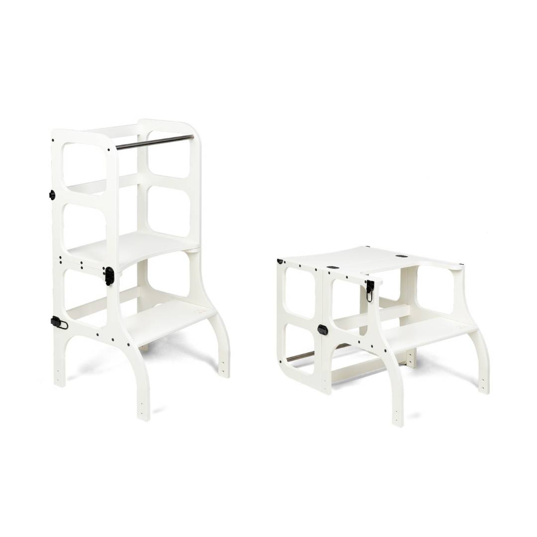 STEP'n'SIT® Fällbar Stegpall/Bord - Vit - VentureKids
