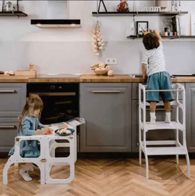 STEP'n'SIT® Fällbar Stegpall/Bord - Vit