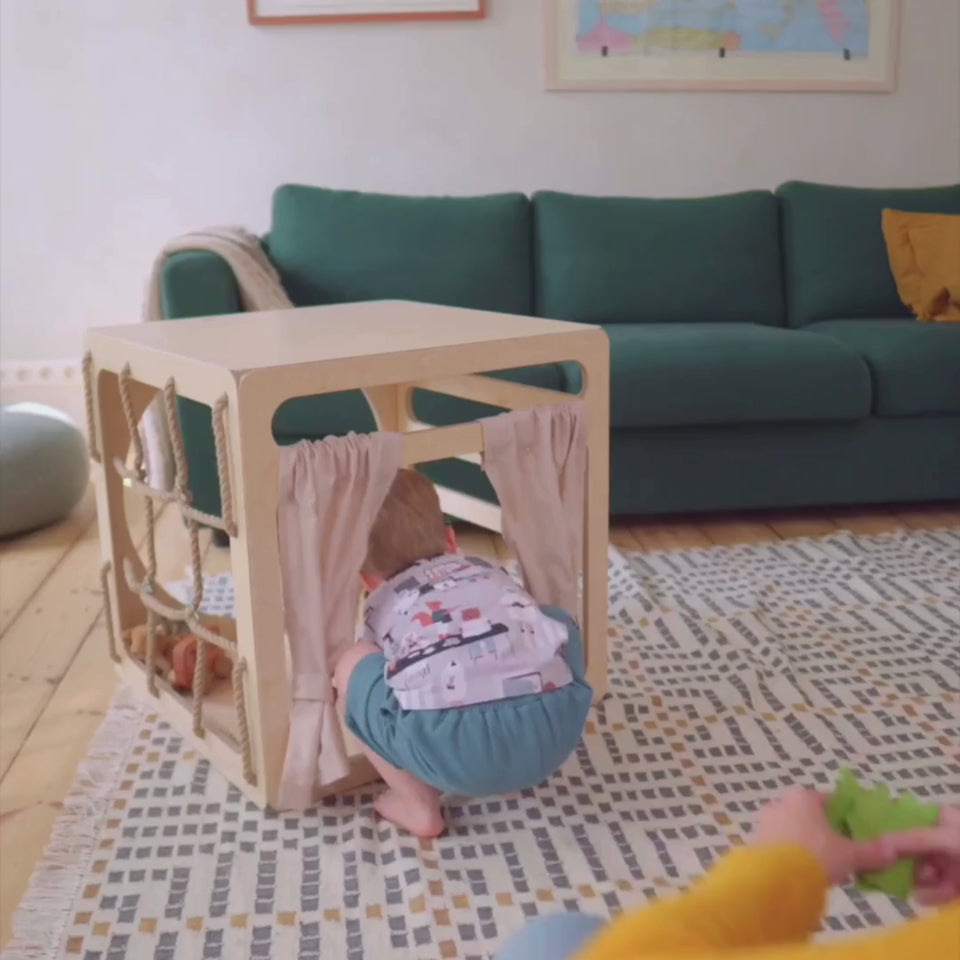 CUBITRI® Climbing Play Cube With Rope Window - VentureKids