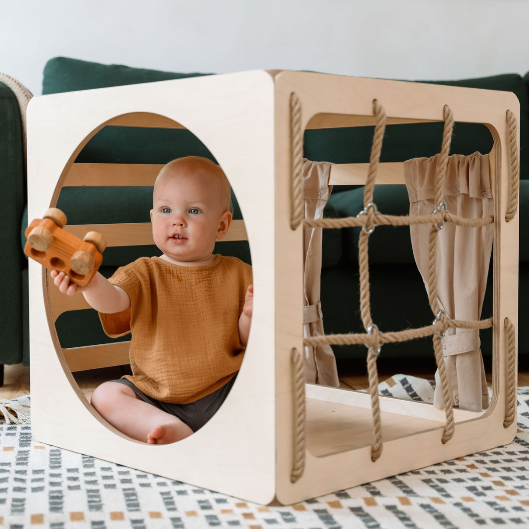 CUBITRI® Climbing Play Cube With Rope Window - VentureKids