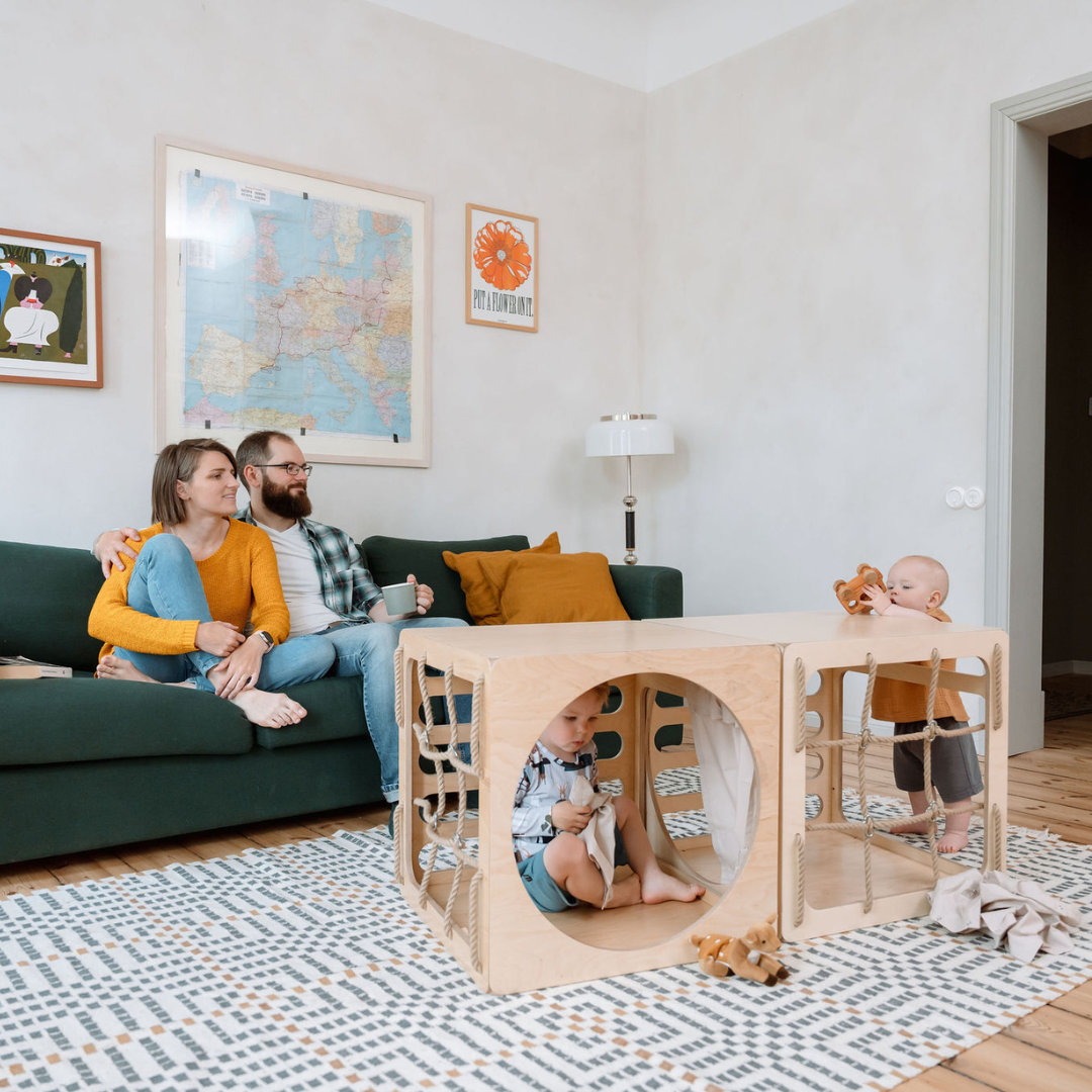 CUBITRI® Climbing Play Cube With Wooden Window - VentureKids