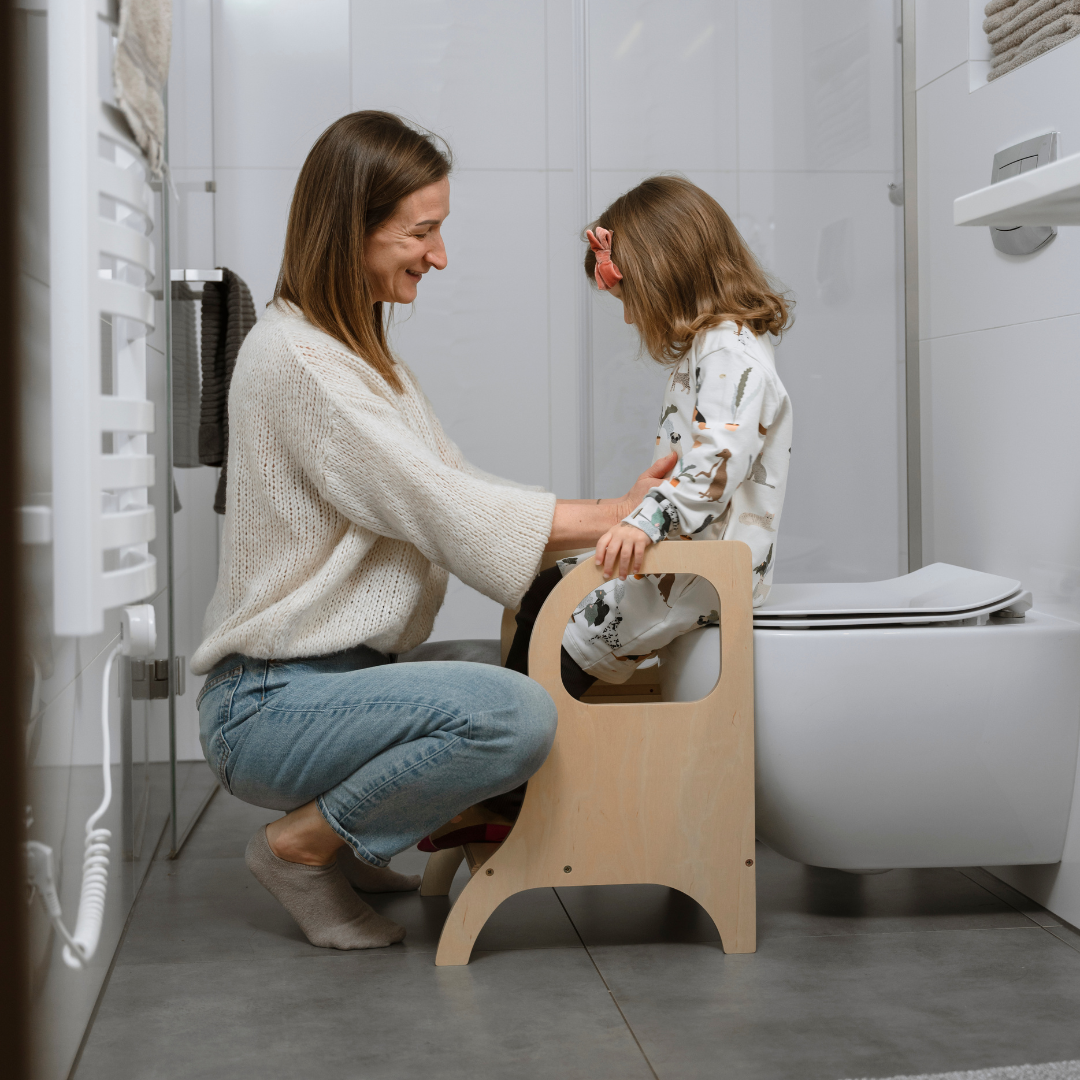 MIIMO® Adjustable Height Step Stool - Natural Wood - VentureKids