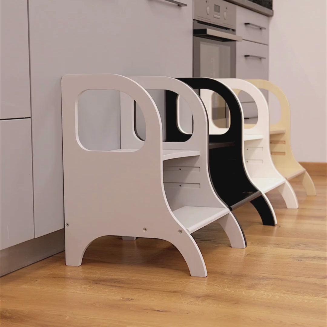 MIIMO® Adjustable Height Step Stool - Natural Wood - VentureKids
