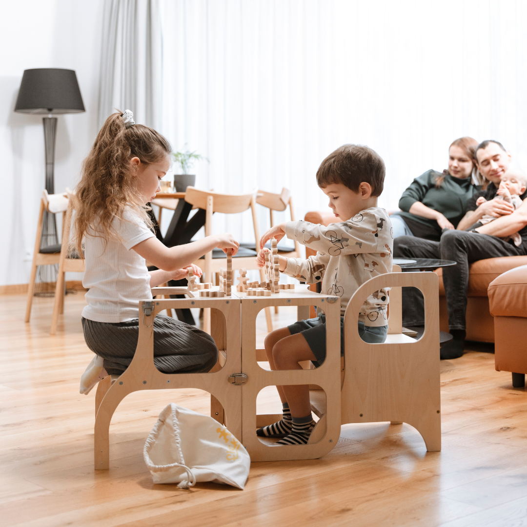MIIMO® Adjustable Height Step Stool - Natural Wood - VentureKids