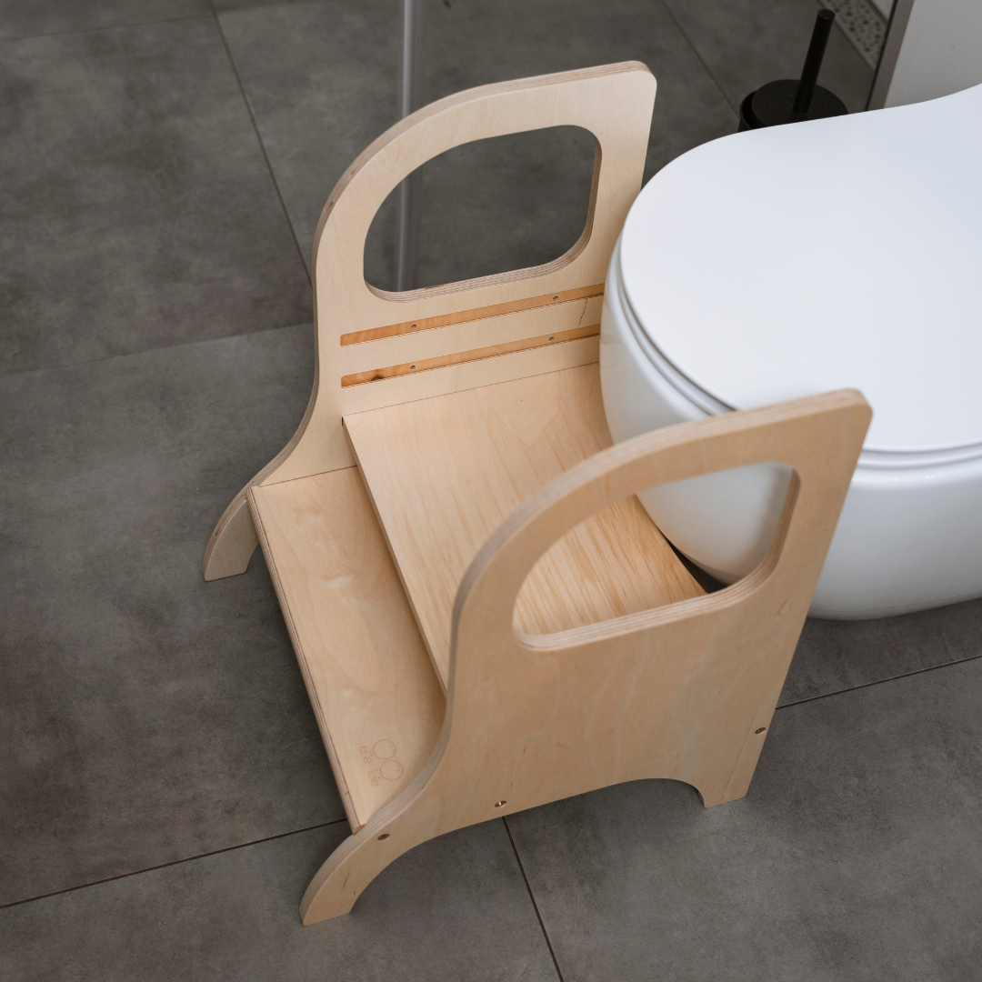 MIIMO® Adjustable Height Step Stool - Natural Wood - VentureKids
