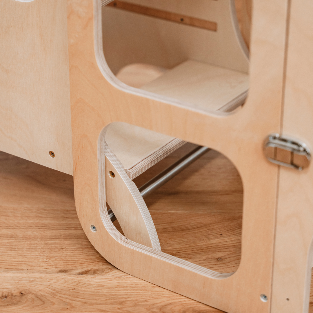 MIIMO® Adjustable Height Step Stool - Natural Wood - VentureKids