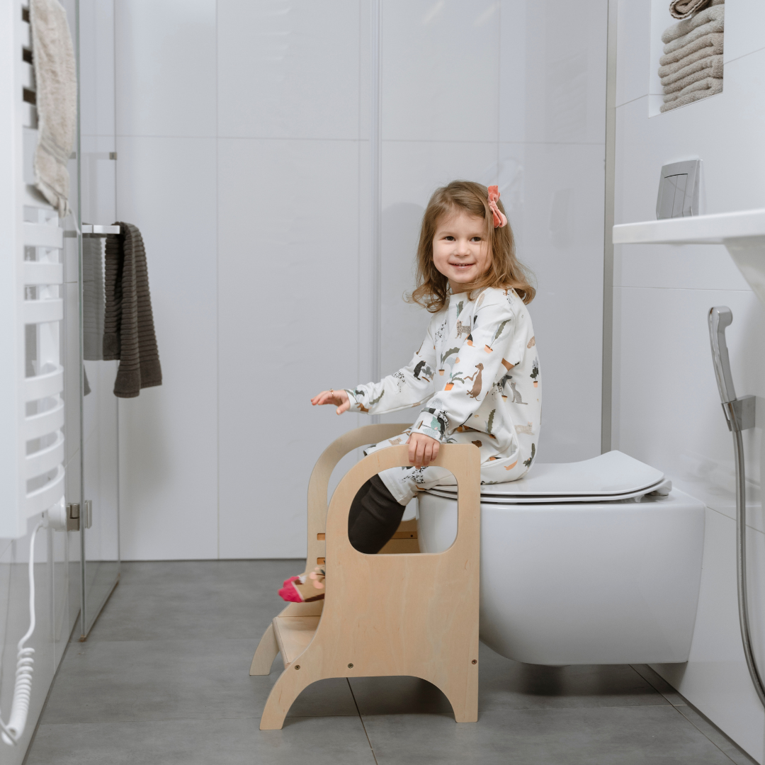 MIIMO® Adjustable Height Step Stool - Natural Wood - VentureKids