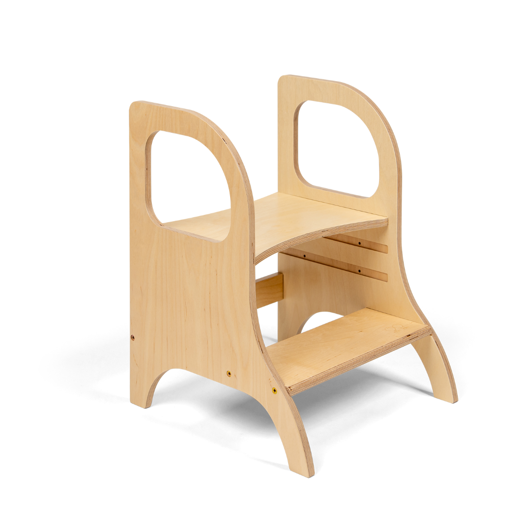 MIIMO® Adjustable Height Step Stool - Natural Wood - VentureKids