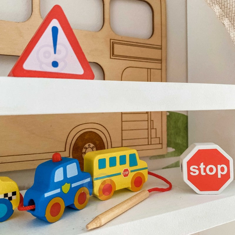 Car Shaped Wooden Threading Blocks - VentureKids