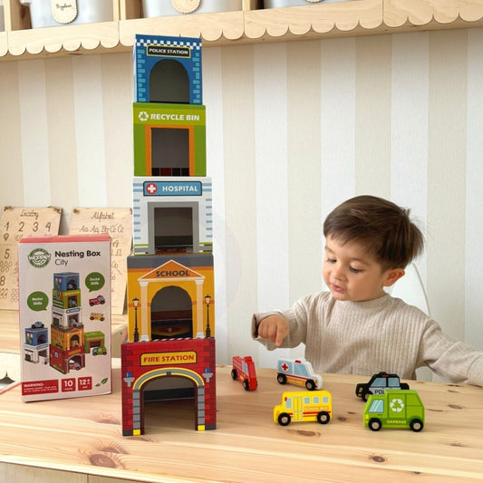 Staplingsbar kub med 6 fordon - VentureKids