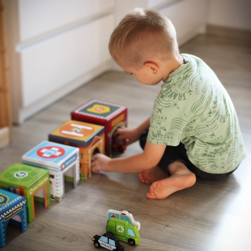Staplingsbar kub med 6 fordon - VentureKids