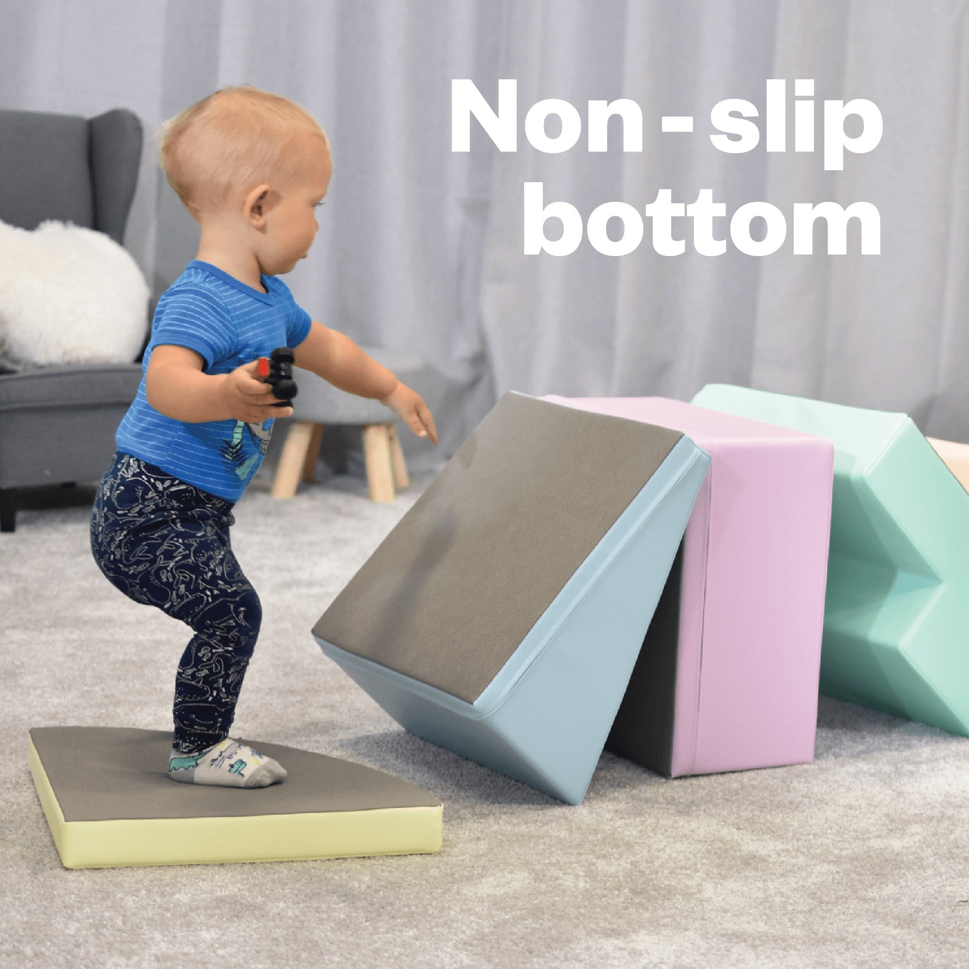 Soft Play 5 Foam Block Set - Ljus Pastell Corner Climber - VentureKids