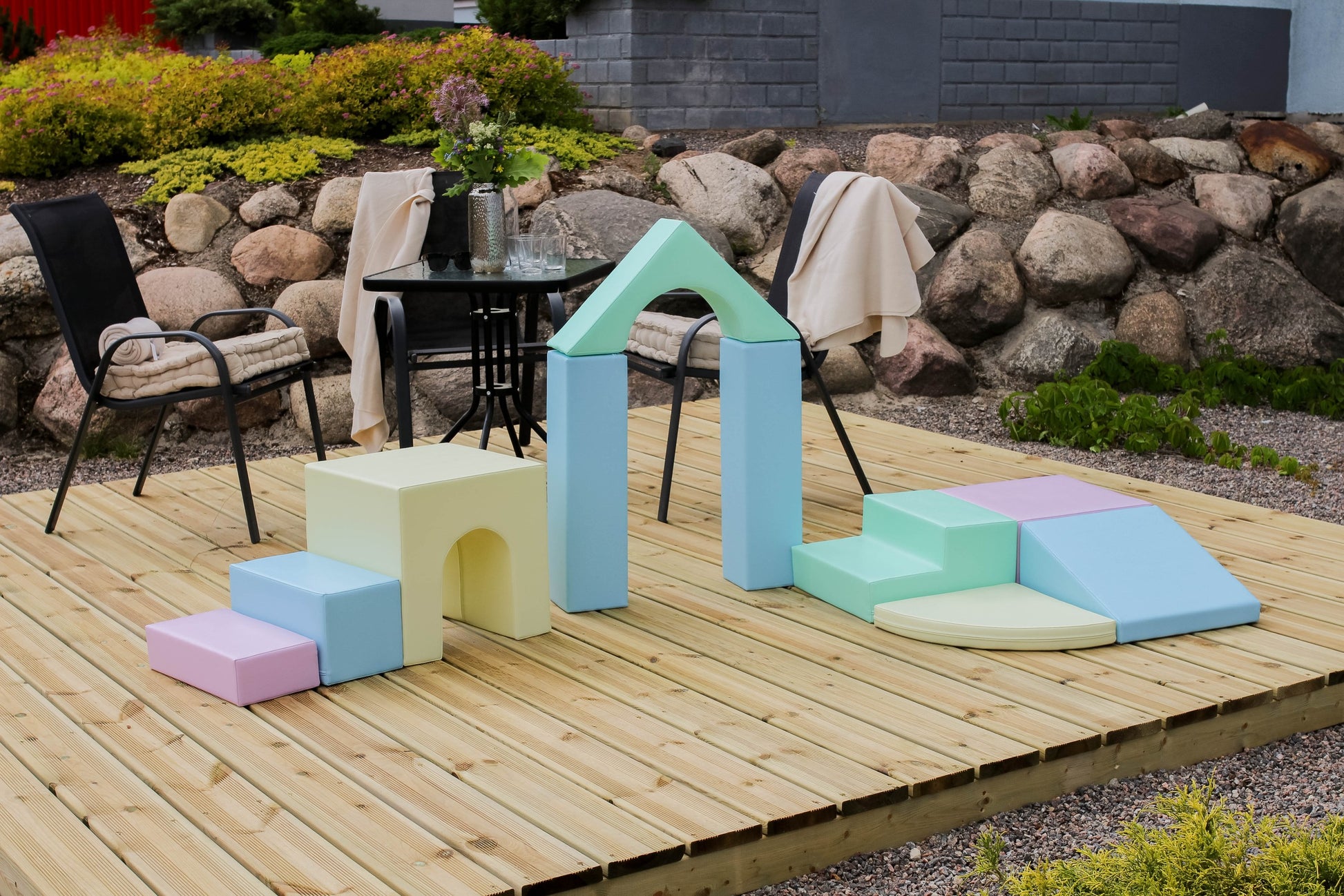 Soft Play Adventurer 10 stycken Mjuka Byggklossar - Pastellfärgade - VentureKids