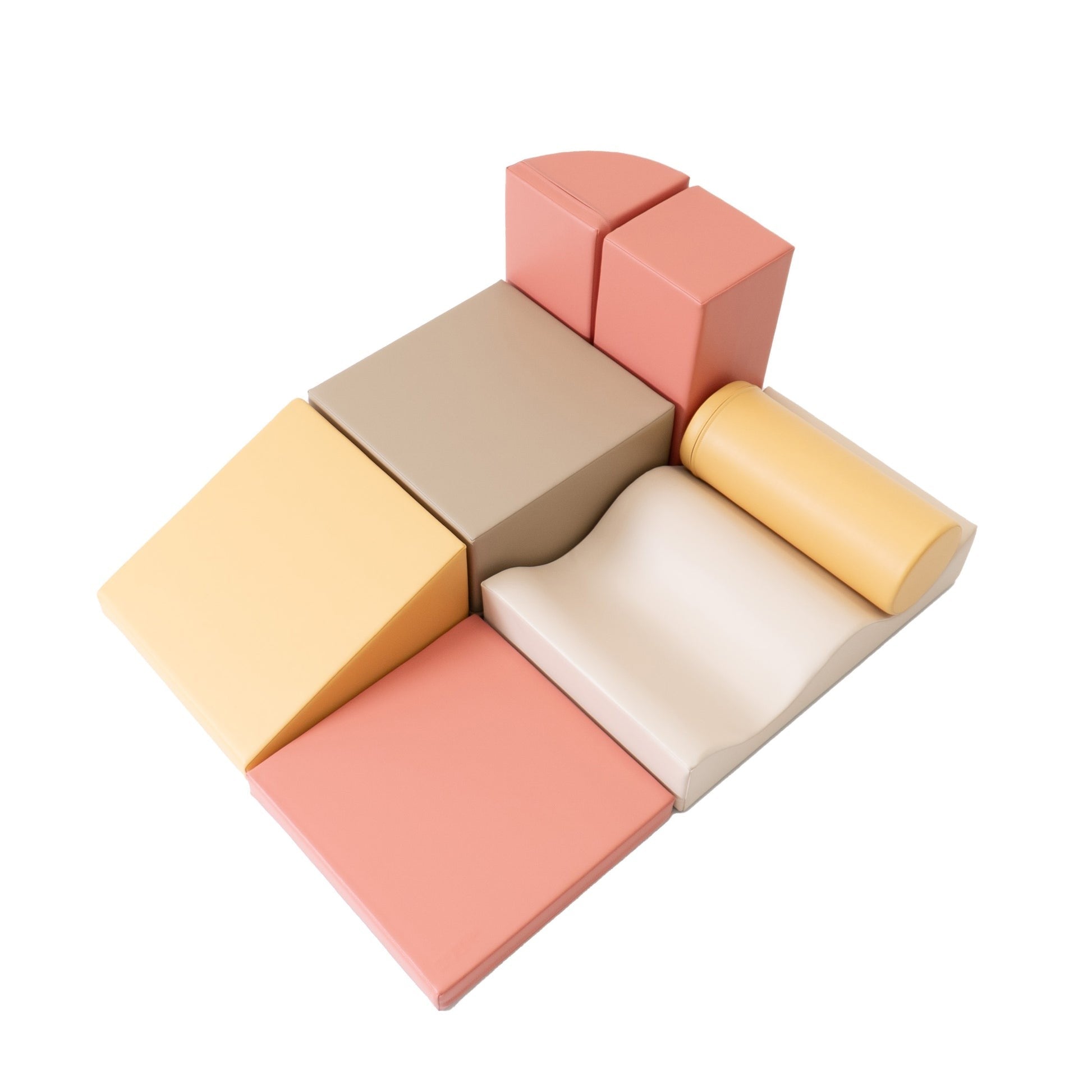 Soft Play 7 Foam Block Set - Pastel Pink Discoverer - VentureKids