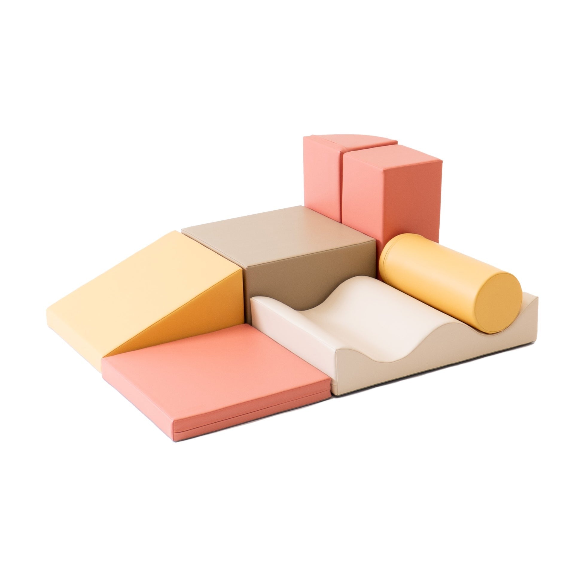 Soft Play 7 Foam Block Set - Pastel Pink Discoverer - VentureKids