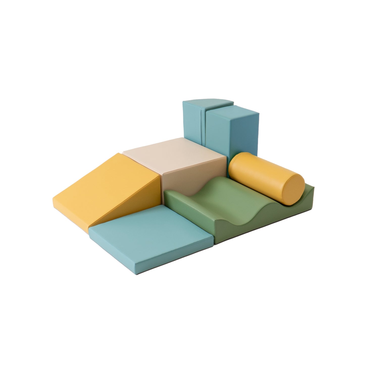 Soft Play 7 Foam Block Set - Pastel Turquoise Discoverer - VentureKids