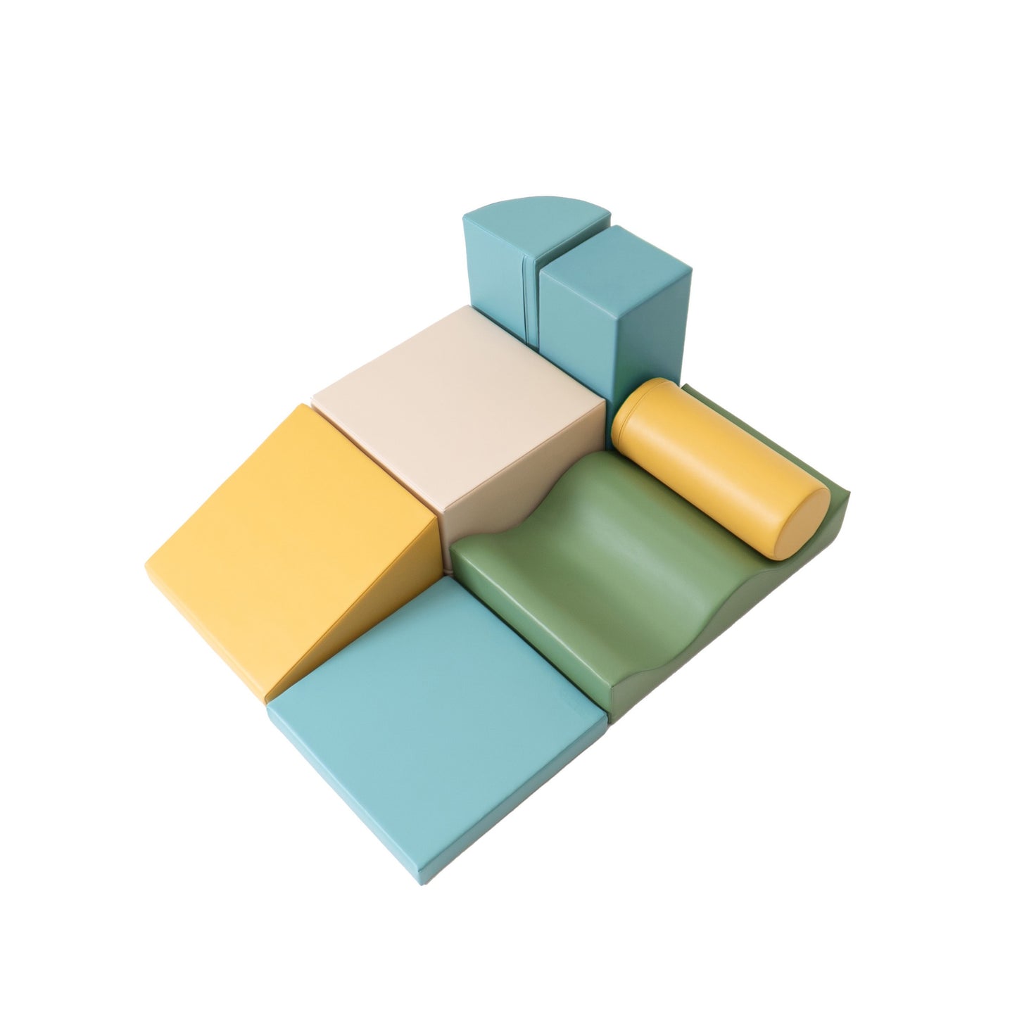 Soft Play 7 Foam Block Set - Pastel Turquoise Discoverer - VentureKids