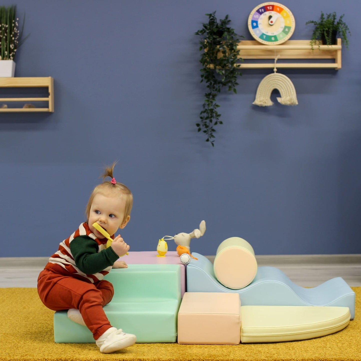 Soft Play 6 Foam Block Set - Light Pastel Explorer - VentureKids