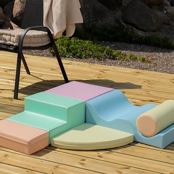 Soft Play 6 Foam Block Set - Light Pastel Explorer - VentureKids