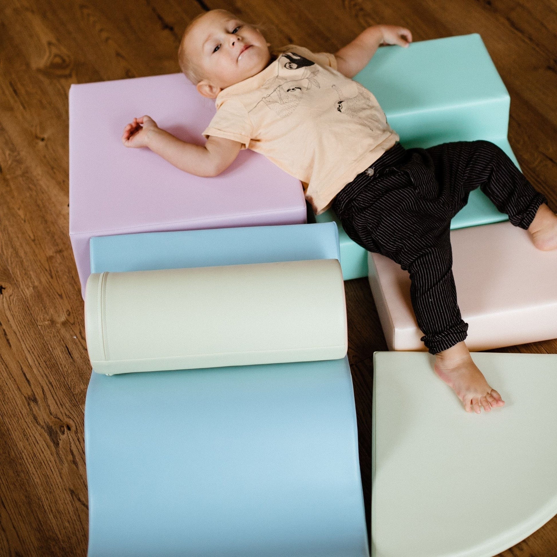 Soft Play 6 Foam Block Set - Light Pastel Explorer - VentureKids