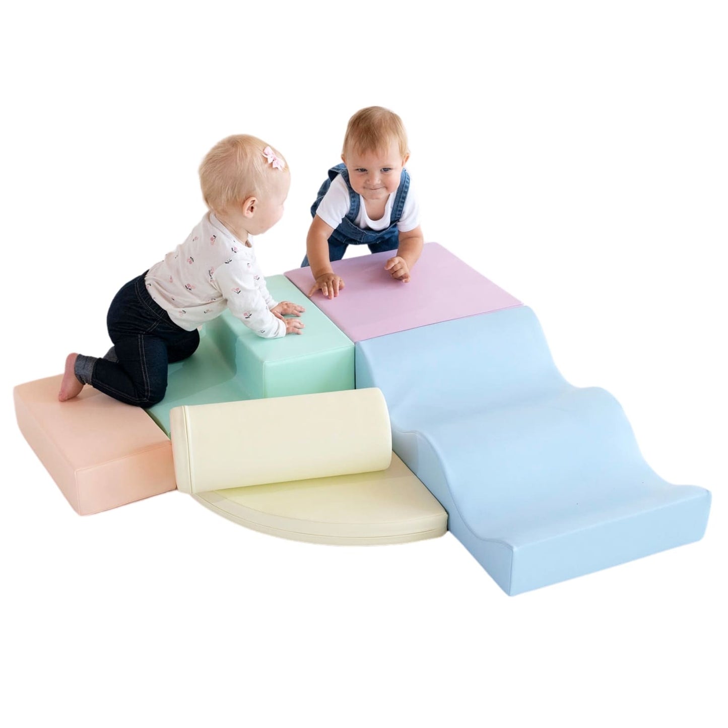 Soft Play 6 Foam Block Set - Light Pastel Explorer - VentureKids