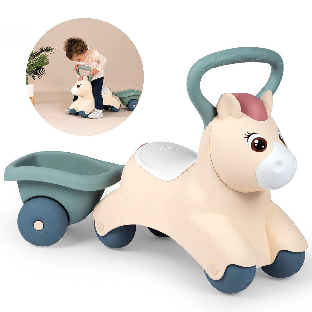 Little Smoby Lära-Gå-Bil med släpvagn Baby Pony - VentureKids