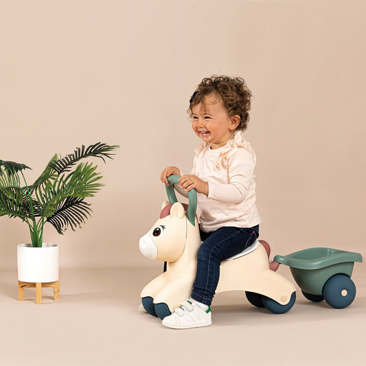 Little Smoby Lära-Gå-Bil med släpvagn Baby Pony - VentureKids