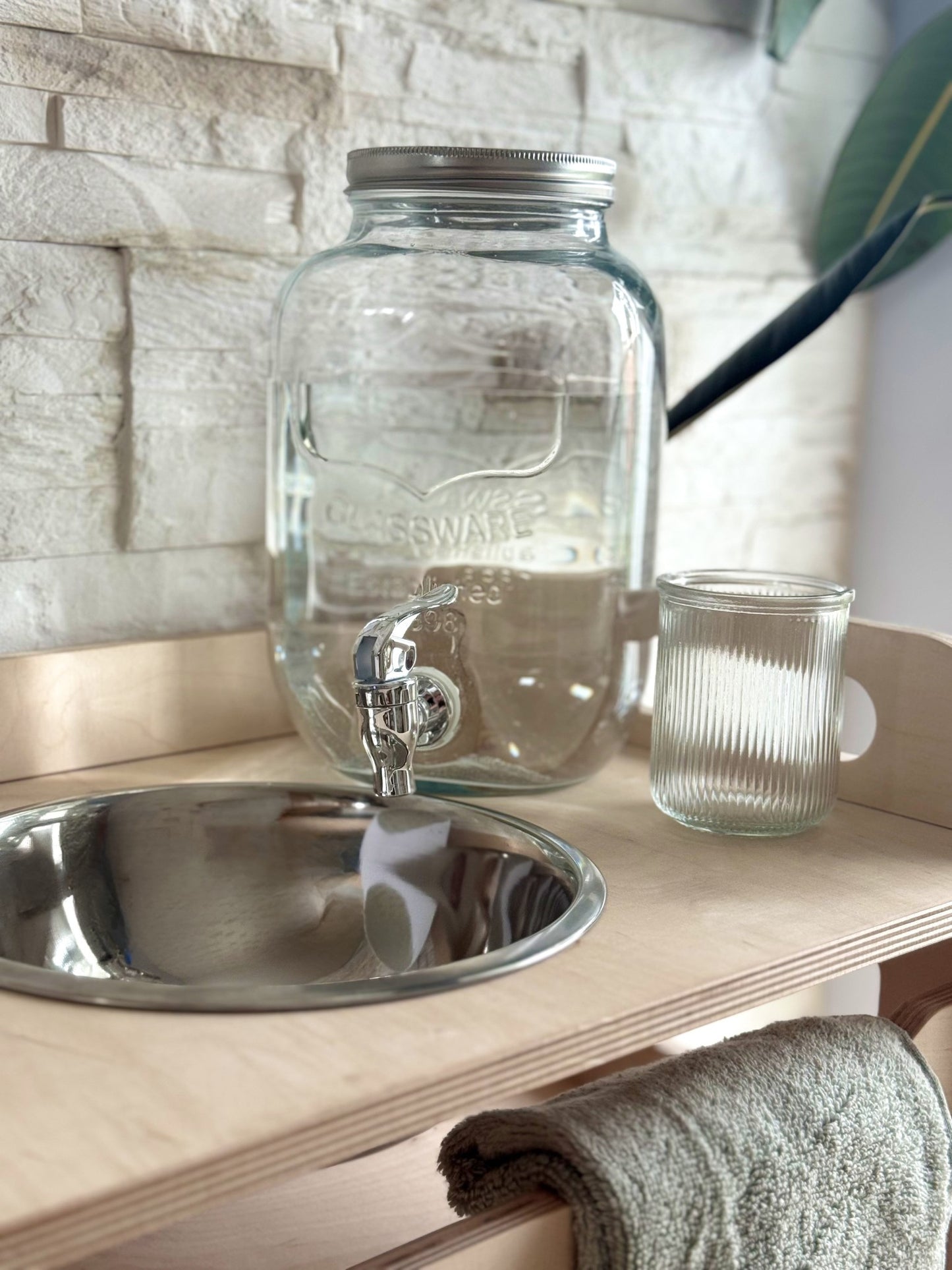 Montessori Wooden Washbasin With Storage for Kids - Small