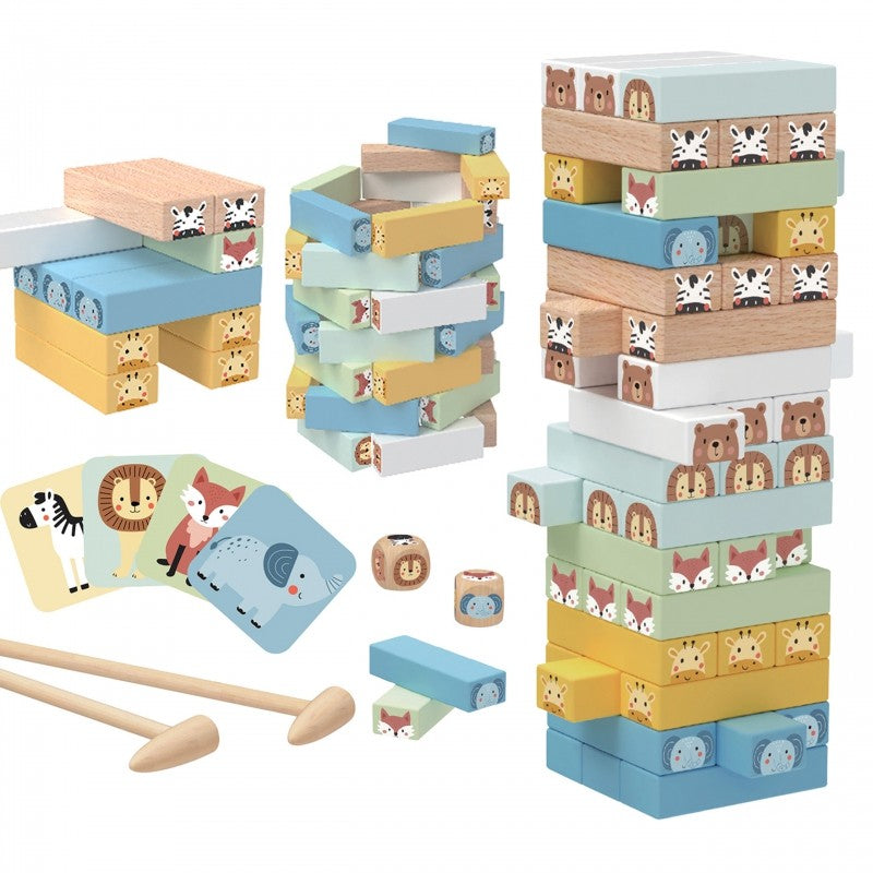 Shaky Tower skicklighetsspel med djur - VentureKids